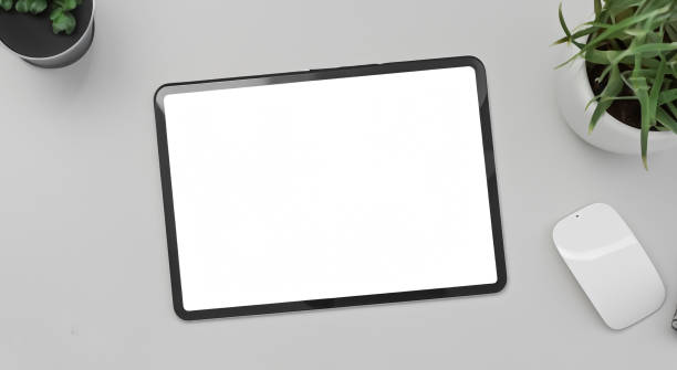 new big tablet with white screen and a mouse