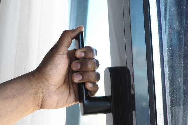 istock black plastic pvc window at home. 1498147718
