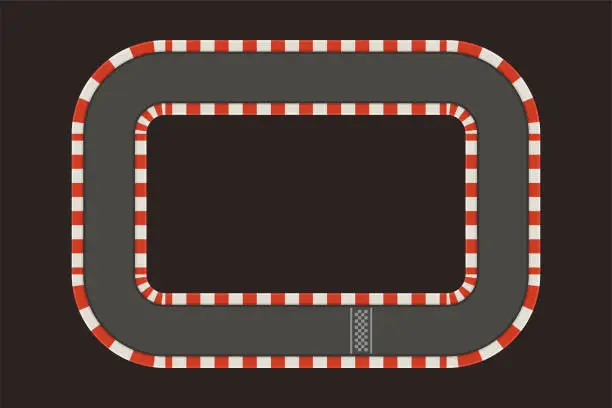 Vector illustration of race track on dark background