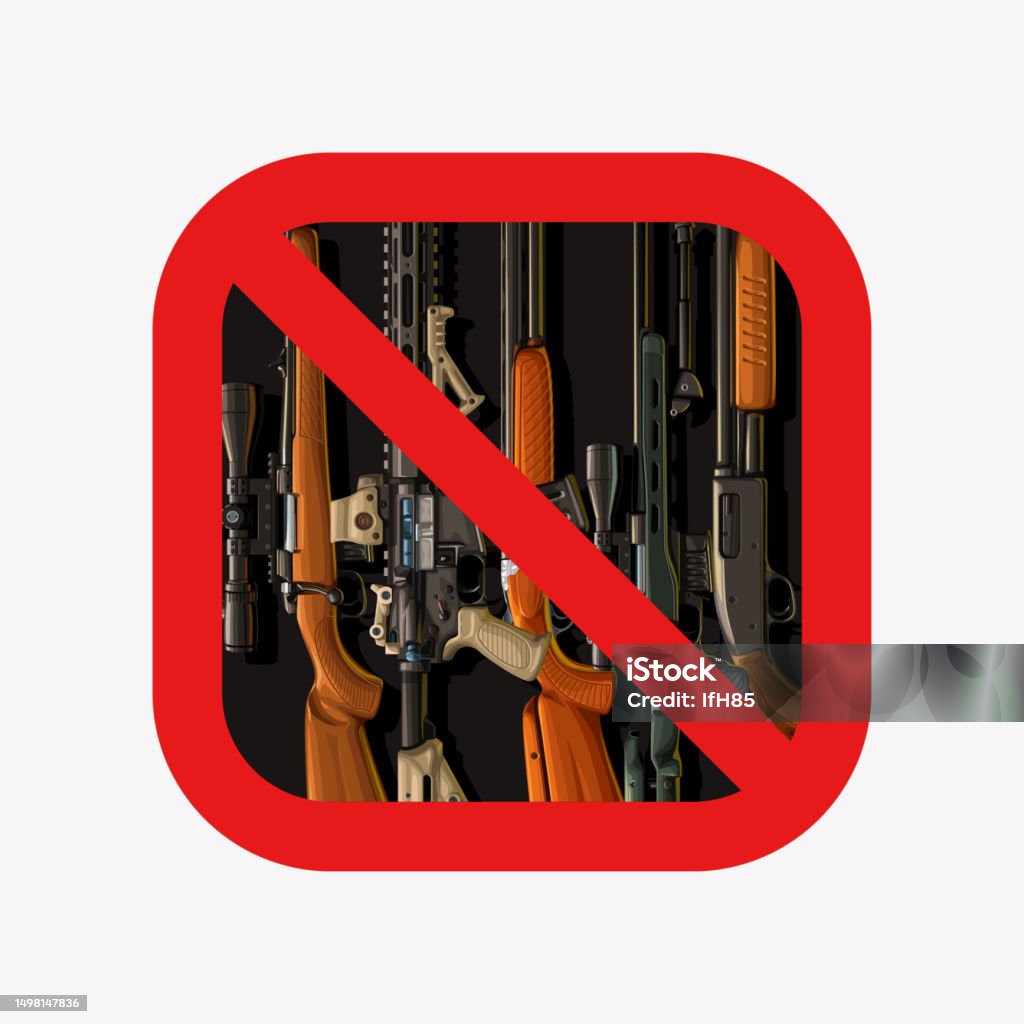 Assault Rifle Rectangle Shape Group Assault Weapons No Sign Stock Illustration - Download Image Now ...