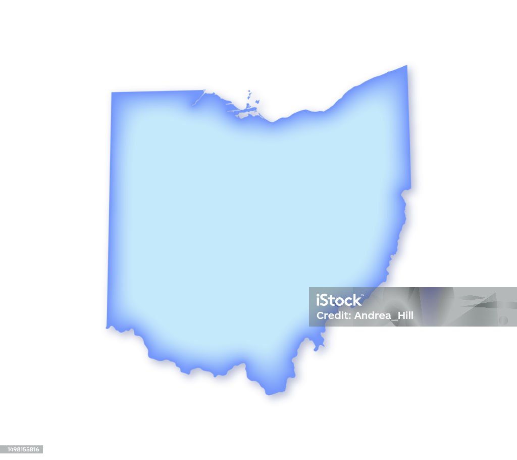 Ohip Vector Ohio Soft Blue Vector Map Illustration Stock Illustration - Download ...