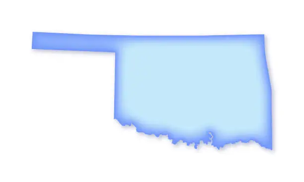 Vector illustration of Oklahoma Soft Blue Vector Map Illustration