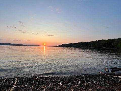 sunset on cayuga lake NY