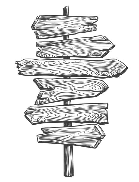 Rustic Sign Post Drawing 3.600+ Rustic Sign Post Ilustraciones de Stock, gráficos vectoriales ...