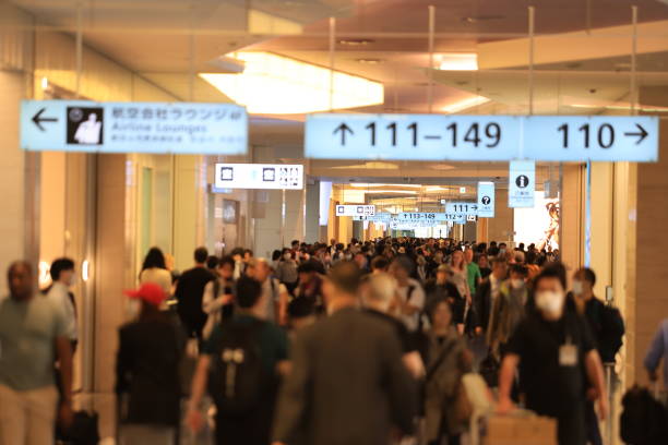 Tokyo - May 6 2023: tourist visit the Haneda Airport. Haneda airport also call tokyo international airport, is one of airport in tokyo