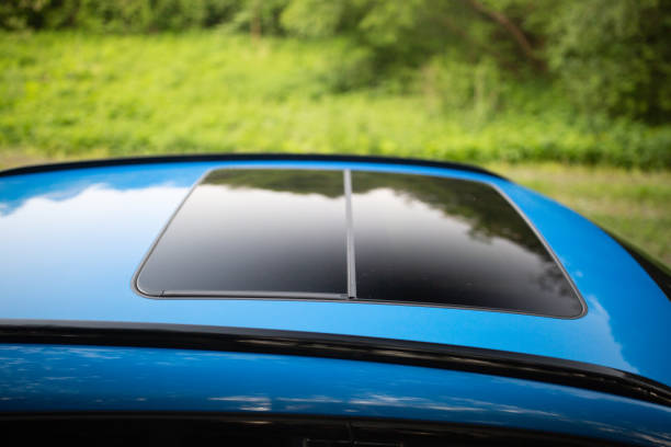 istock Panoramic glass sun roof in the car 1498162613