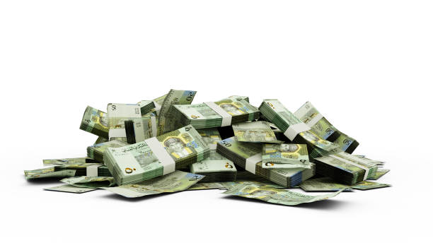 istock 3D Stack of 100 Omani Baisa notes Isolated on white background. Omani rials. Omani rials 1498162804
