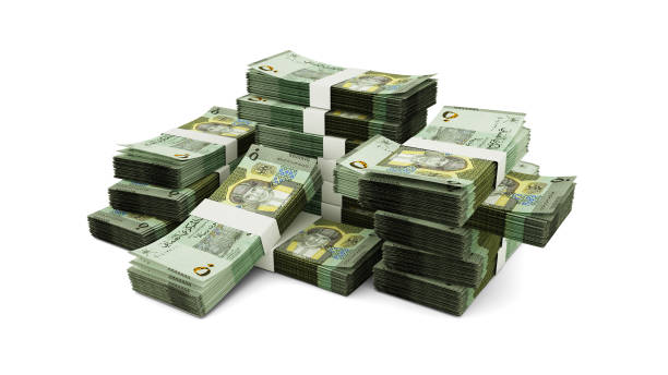 istock Stack of Omani rial notes. 3D rendering of bundles of banknotes 1498162835
