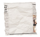 Crumpled newspaper clipping with blank space for your copy