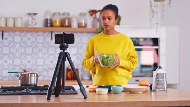 Mixed Race Female Vlogger Creates Mouthwatering Dishes