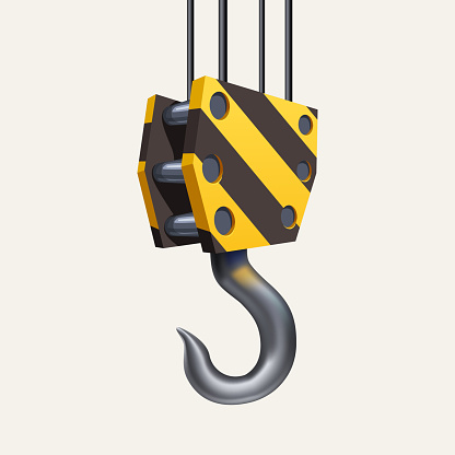 illustration of construction realistic hook islated on white background