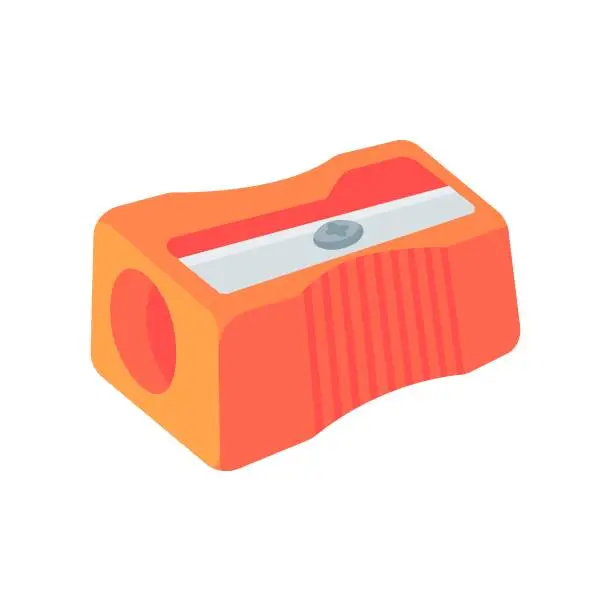Vector illustration of Pencil sharpener. Welcome back to school supplies for kids.