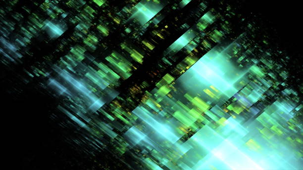 istock Abstract circuits and glow squares, luminous 3d objects, tilt-shift lenses, richly detailed backgrounds, symmetrical chaos, webcore. 3d render 1498172406