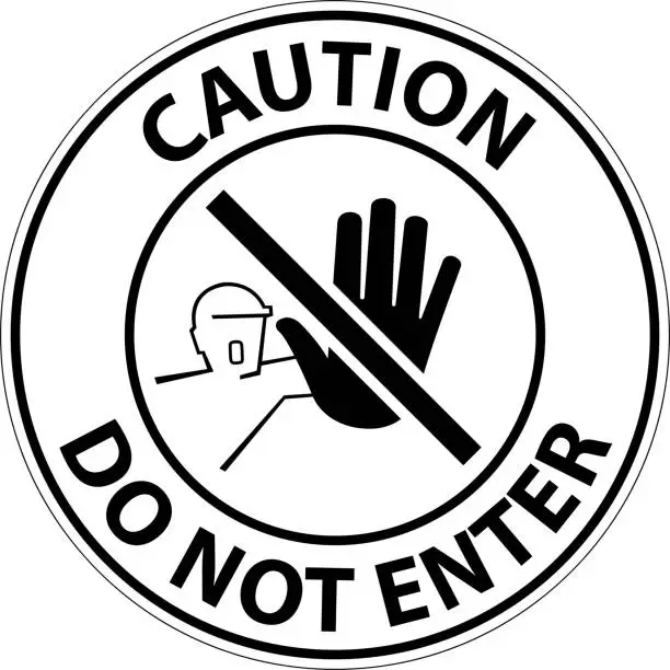 Vector illustration of Caution Do Not Enter Symbol Sign on white background