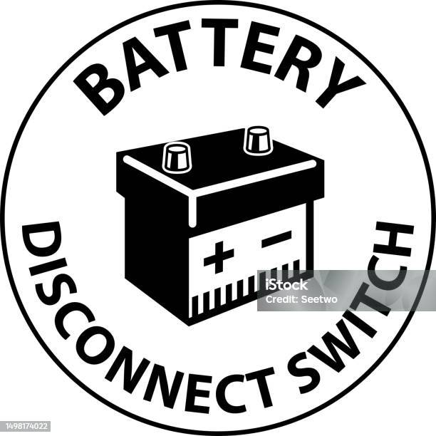 Battery Remote Sign Battery Disconnect Switch Sign On White Background Stock Illustration ...