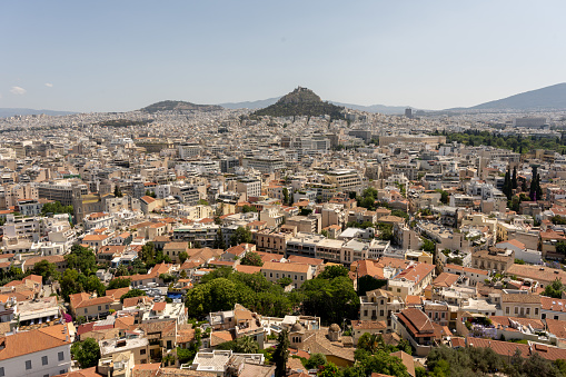 panoramic view of Athens from above