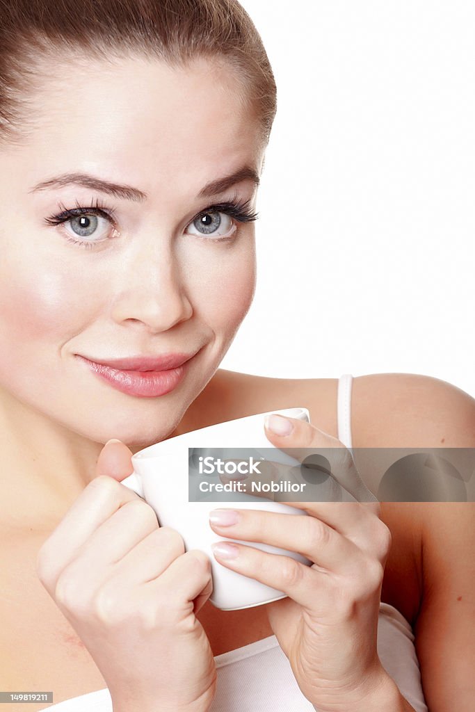 Woman with tea cup Adult Stock Photo