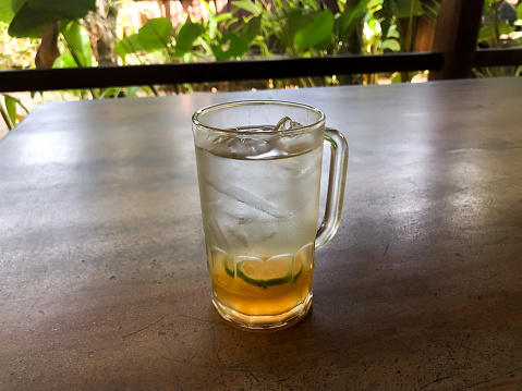 a glass of fresh orange juice