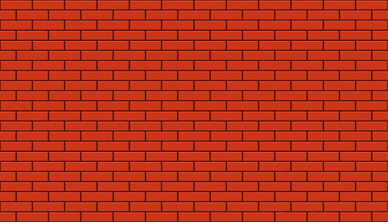 illustration of red color brickwall mono tone seamless background