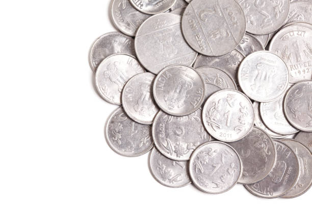 istock Indian rupees coins isolated on white background. 1498196955