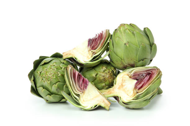 istock Fresh raw artichoke isolated on white background 1498206146