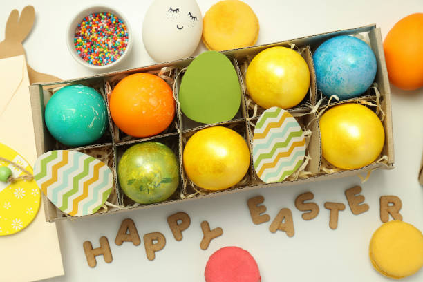 istock Concept of Happy Easter holidays, top view 1498212281