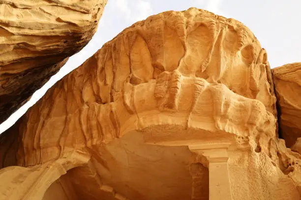 Al Ula old city , Saudi Arabia - jun 7 2023- The Nabataeans or Nabateans Tombs Civilization in Madain Saleh in Al Ula -  Qasr al-Farid
