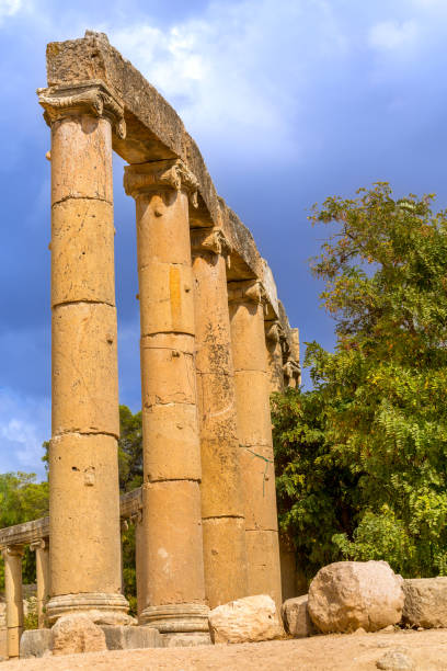 istock Row of columns of Oval square forum, Jerash, Jordan 1498216546