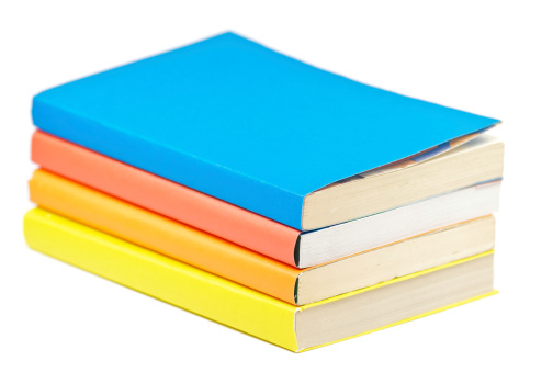 Pile of Multicolored Books isolated on white background