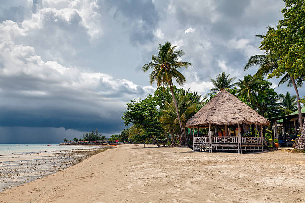 Beach on Koh Chang island in stormy weather