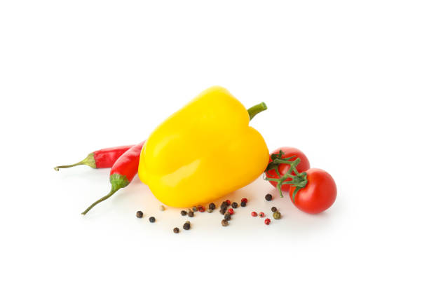 Ingredients for cooking Adjika isolated on white background