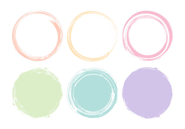 Set of hand drawn circle sketch frame on white background. Elements for conceptual design. Doodle style. Set of hand drawn circle sketch frame on white background. Elements for conceptual design. Doodle style. Vector illustration. painted white line stock illustrations