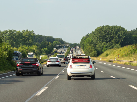 Highways are congested with traffic. European highway.