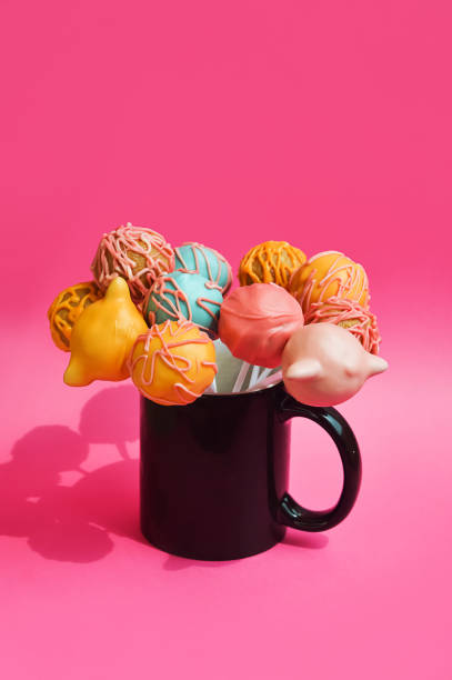 cake pops in chocolate glaze. sweet dessert, homemade cakes. background for the design.