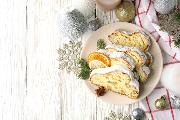 istock Concept of German dessert - Stollen, space for text 1498220463