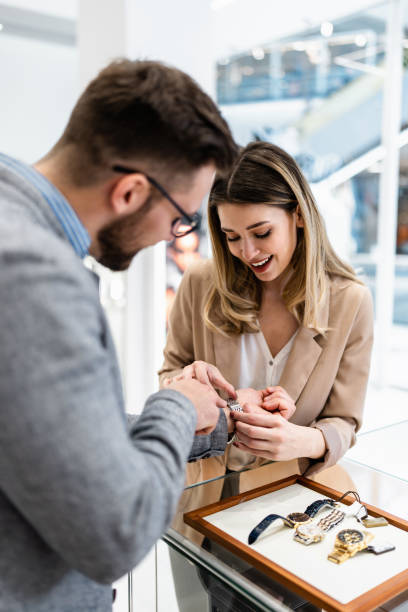 istock Business man in jewelry store 1498222885