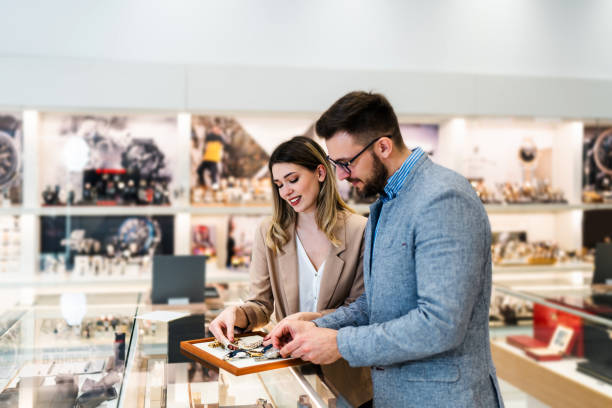istock Business man in jewelry store 1498222901