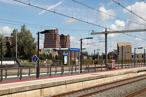 Amersfoort, Netherlands, July 29, 2021; Platform of Amersfoort Vathorst train station.