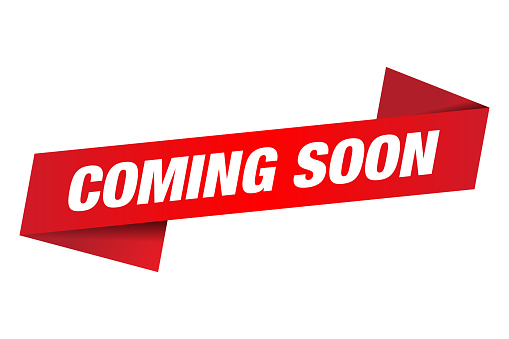 Coming soon label isolated on white background. Vector file.