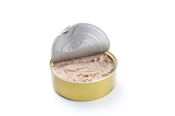 istock Tin can of pate isolated on white background 1498228364