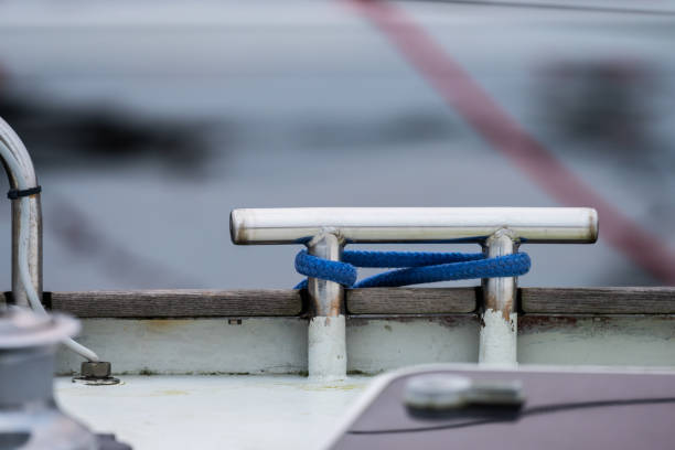 istock Shiny metal bollard on a sailboat.. 1498233771