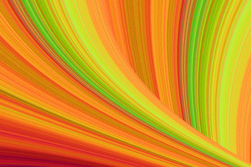 Abstract Background of Vivid Orange and Green Curved Flowing Colors - smooth gradient waveform