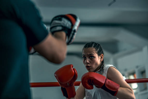 BOXING Boxing Day women boxing sport exercising stock pictures, royalty-free photos & images