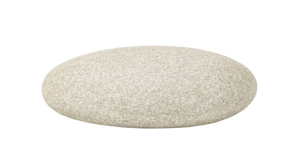 istock Oval pebble gray stone for SPA treatments, isolated on white background with clipping path 1498238201