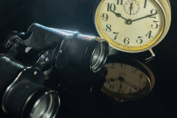 istock Old vintage Telescope and Clock 1498238276