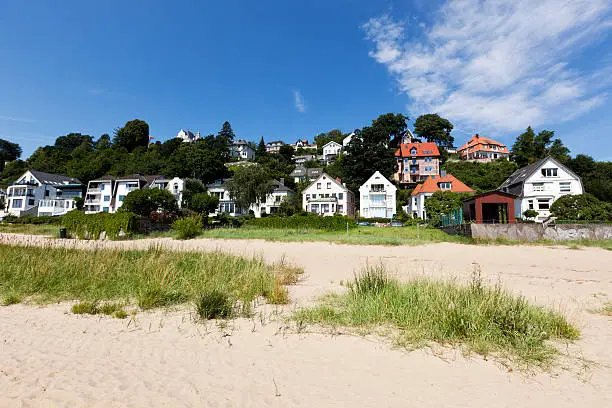 Houses at Blankenese beach, one of Hamburg's most expensive quarters