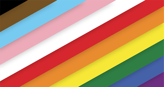 Vector illustration of a LGBTQIA Happy Pride Month Rainbow colorful Background square design with copy space. Easy to edit vector eps. Includes high resolution jpg.