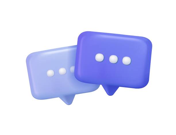 istock 3D blue dialogue icon. Speech bubbles symbol for chat on social media icon isolated on background. Support, chat, 3D 1498244824