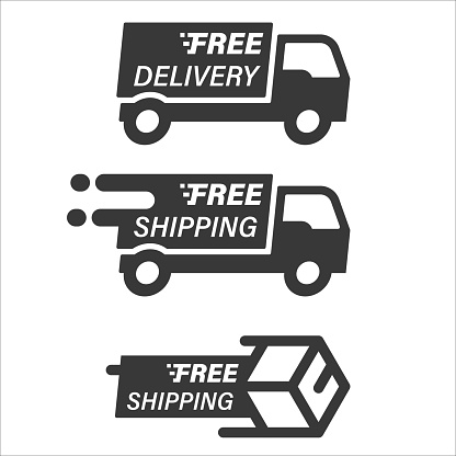 Free delivery service logo badge. Free shipping  badge or logo vector icon.