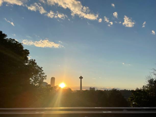 istock Sunset view of Niagara falls city 1498250927